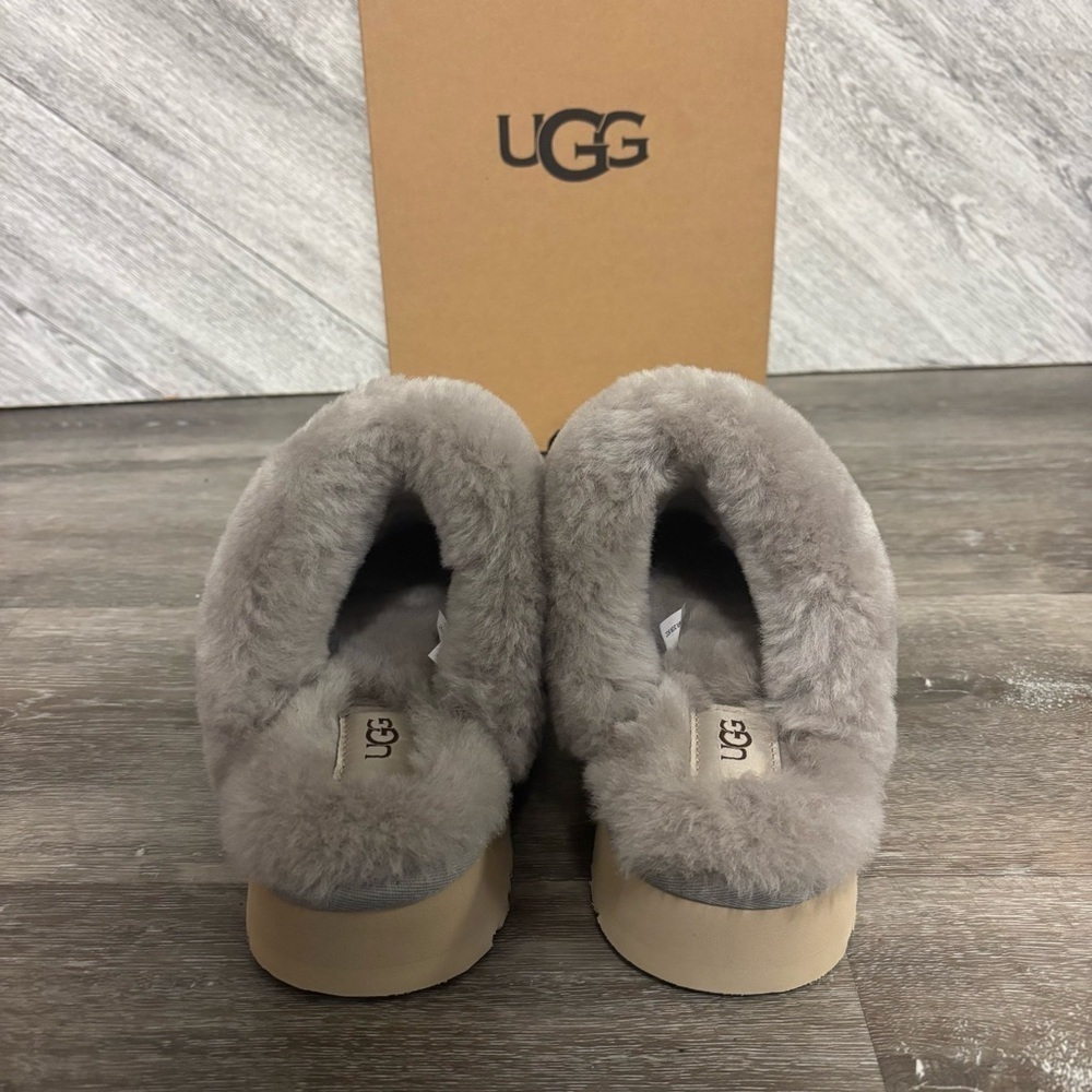 UGG | Disquette Cozy Fur Lines Slippers In Campfire Grey NEW - Picture 6 of 12